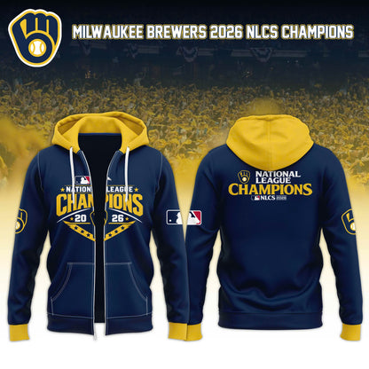 Milwaukee Brewers 2026 National League Champions ZipHoodie Limited Edition 00