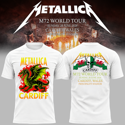 Metallica 2026 M72 World Tour Cardiff, Wales T-shirt | HU79