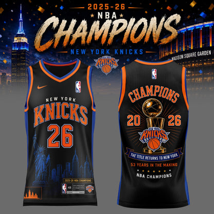 New York Knicks NBA Finals Champs Locker Room Basketball Jersey | RS38