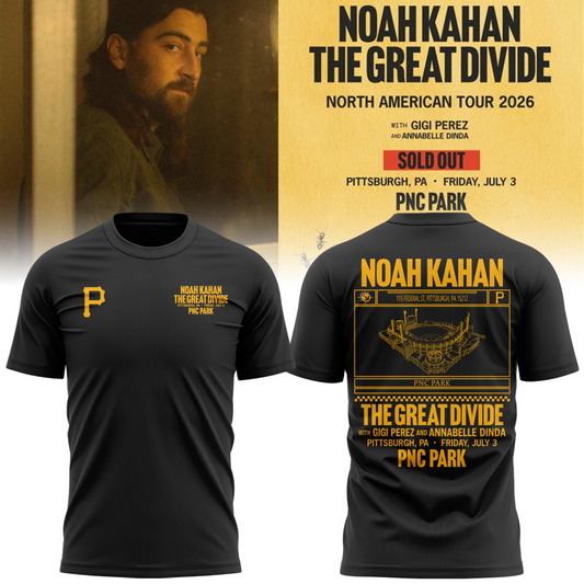 Limited Edition Pittsburgh Pirates x Noah Kahan Dark Gray Tshirt 2026 | BE22