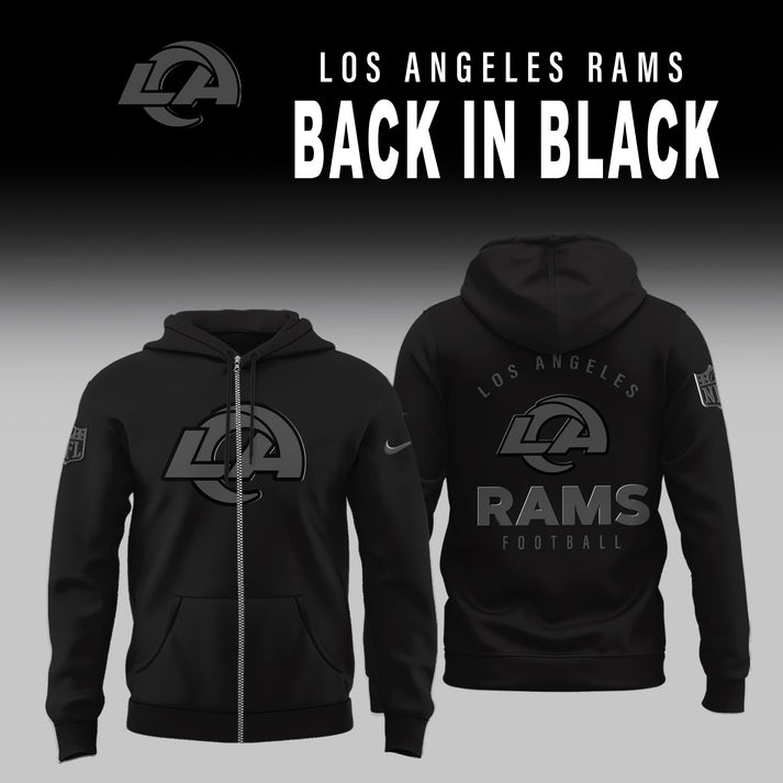Los Angeles Rams 2025 Back In Black Limited Edition Zip Hoodie