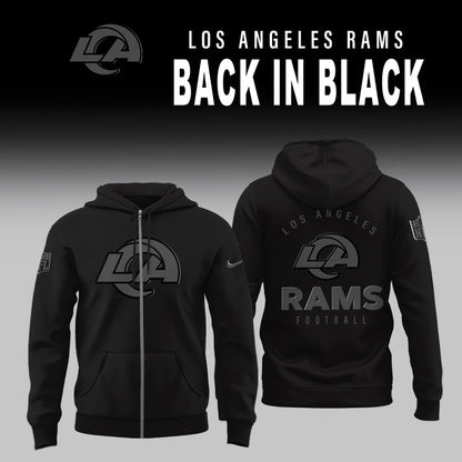 Los Angeles Rams 2025 Back In Black Limited Edition Zip Hoodie