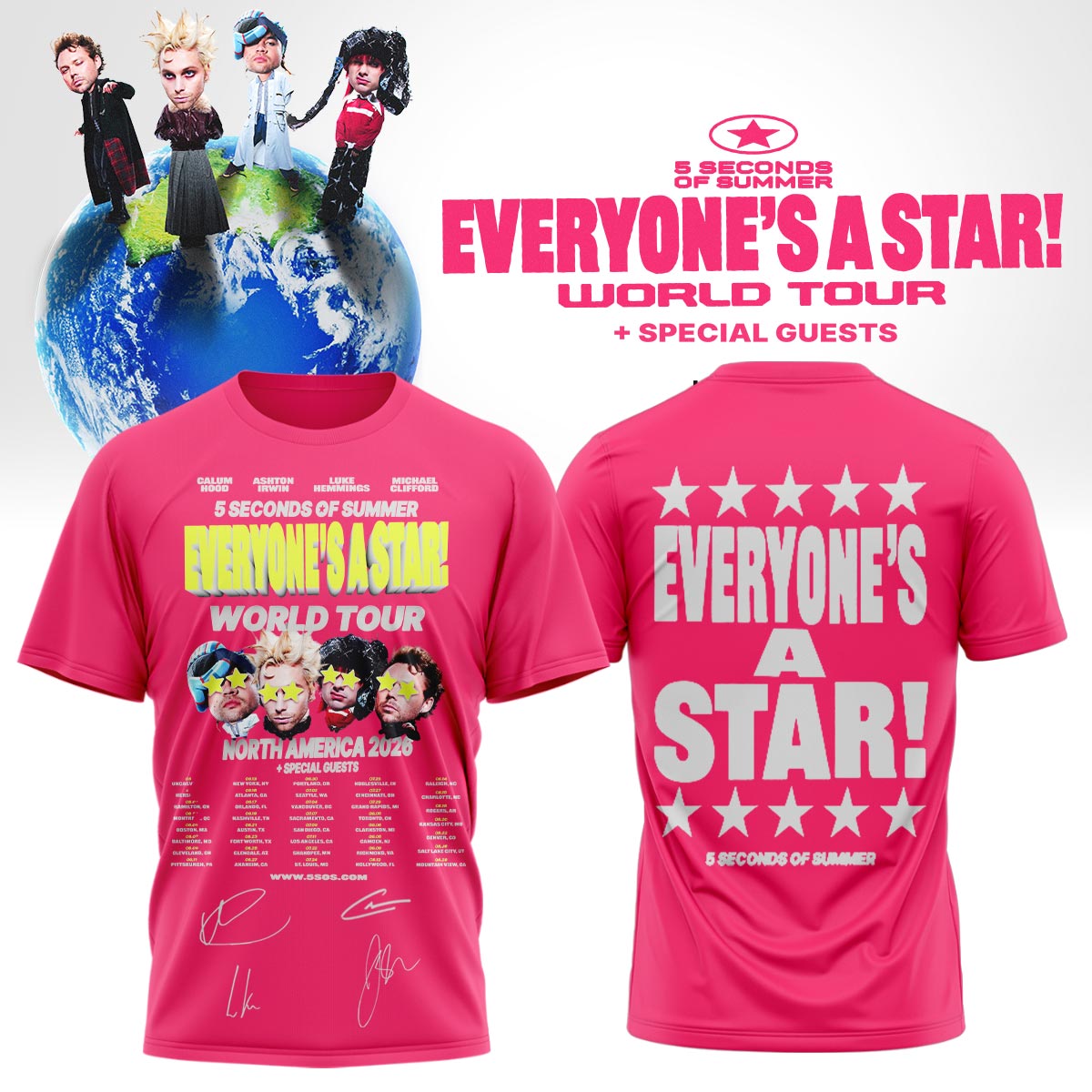 5SOS EVERYONE'S A STAR! World Tour NORTH AMERICA Shirt | HC10