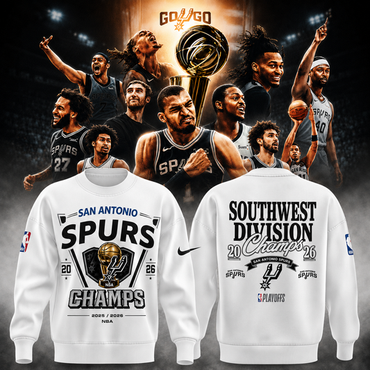 Spurs 2026 NBA Champions White Sweatshirt | FL48