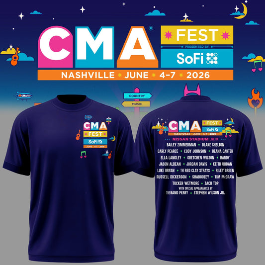 Limited Edition CMA FEST All Singers Line Up Tshirt 2026 | JS38
