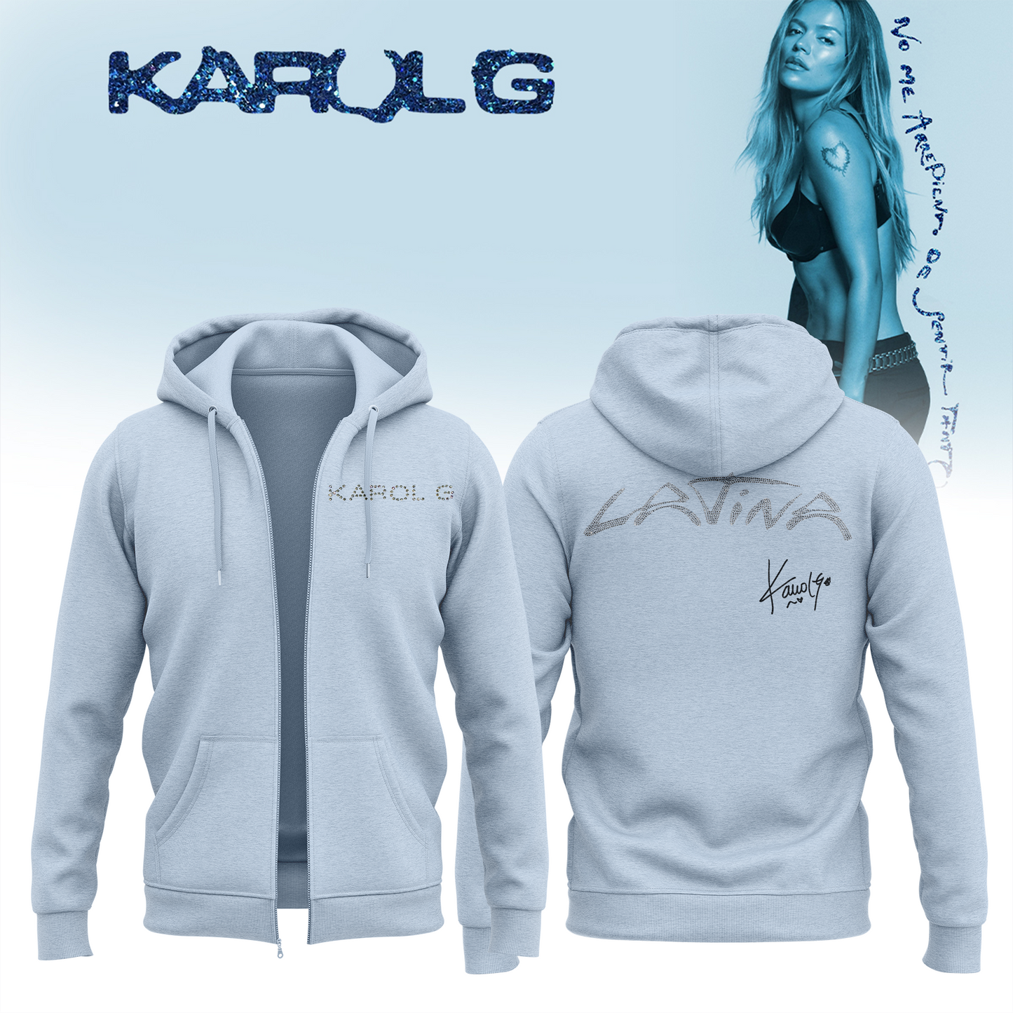 KaRol G Album "NO ME ARREPIENTO DE SENTIR TANTO" - Zip Hoodie | EM49