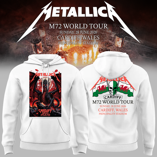 Metallica 2026 M72 World Tour Cardiff, Wales Hoodie | XQ62