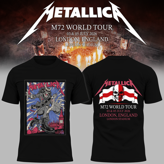Metallica 2026 M72 World Tour London, England Special T-shirt | QH80