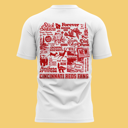 Limited Edtion Noah Kahan x Cincinnati Reds White Tshirt 2026 | WL65