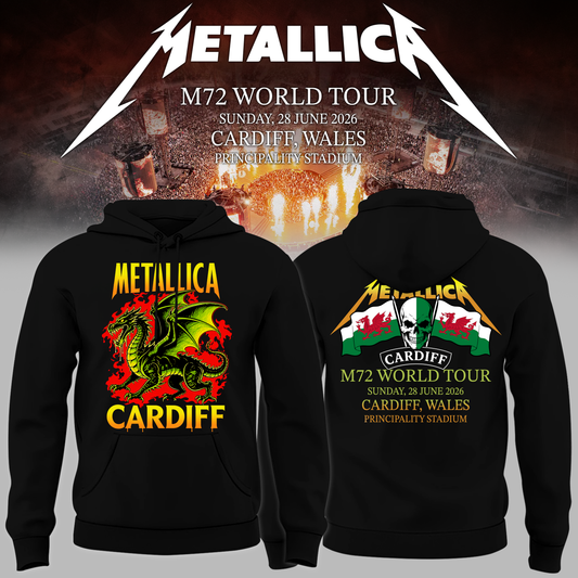 Metallica 2026 M72 World Tour Cardiff, Wales Hoodie | GV63