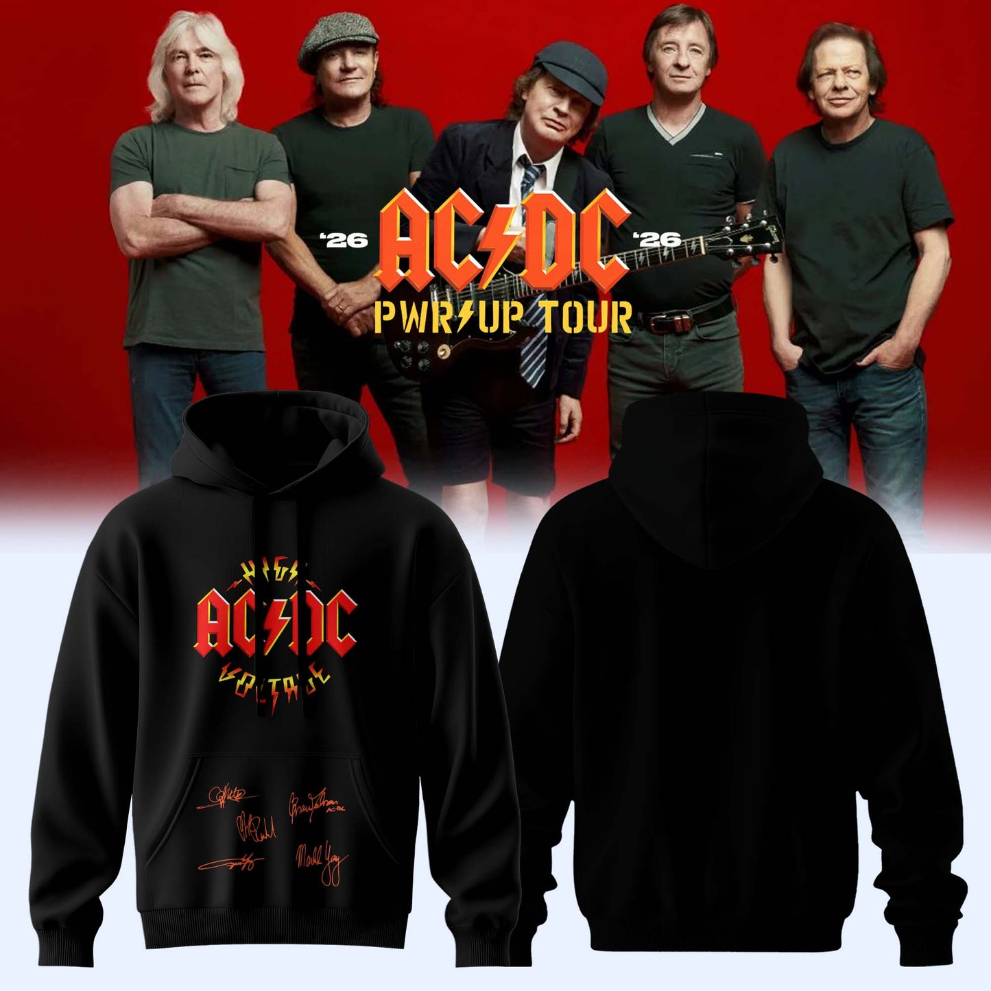 AC/DC Power Up Tour 2026 Hoodie Vintage