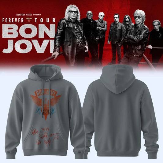 BON JOVI "Forever Tour" Signature Collection Limited Edition Hoodie Fan Apparel