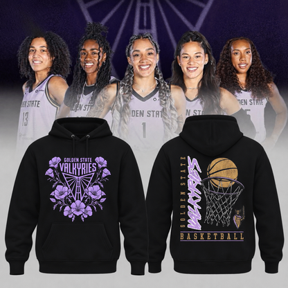 Golden State Valkyries WNBA Basketball Floral Vintage Hoodie
