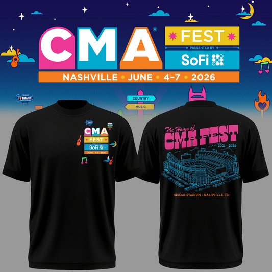 Limited Edition CMA FEST Nissan Stadium Black Tshirt 2026 | FQ67
