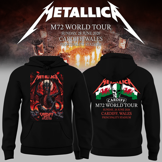 Metallica 2026 M72 World Tour Cardiff, Wales Hoodie | AP78