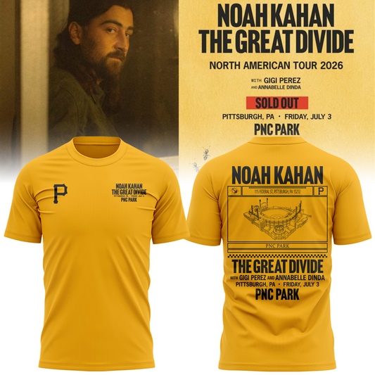 Limited Edition Pittsburgh Pirates x Noah Kahan Yellow Tshirt 2026 | HS85