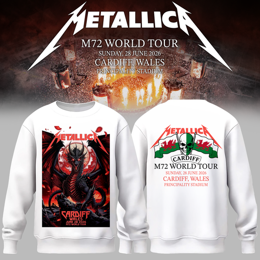 Metallica 2026 M72 World Tour Cardiff, Wales Sweater | NE73