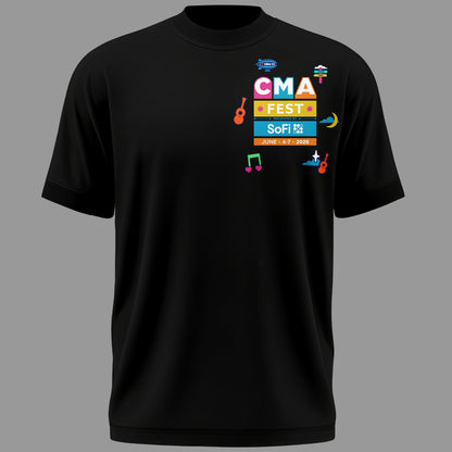 Limited Edition CMA FEST Nissan Stadium Black Tshirt 2026 | FQ67