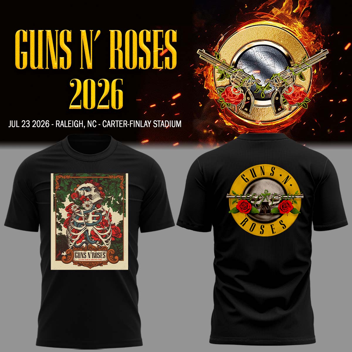 Limited Edition Guns N' Roses Tour 2026 TShirt | OR96