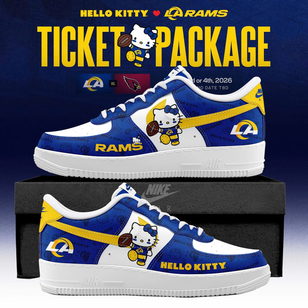 Los Angeles Rams x Hello Kitty Limited Edition AF1 Sneaker