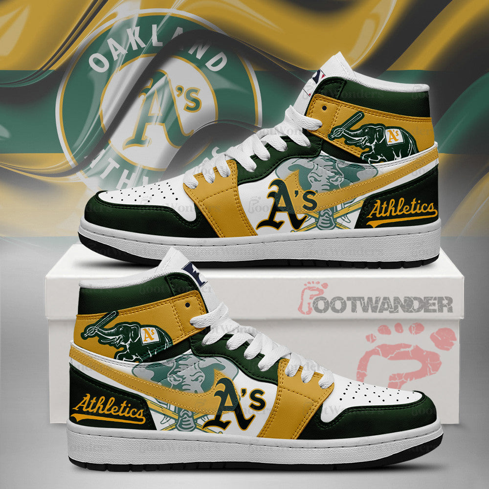 Oakland Athletics MLB AJ1 High Top Shoes | MR42
