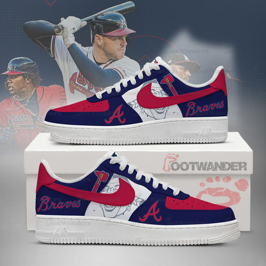 Atlanta Braves MLB AF1 Low Top Shoes | WV89