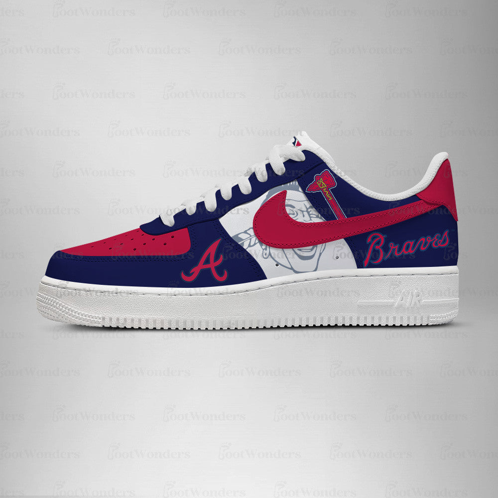 Atlanta Braves MLB AF1 Low Top Shoes | WV89