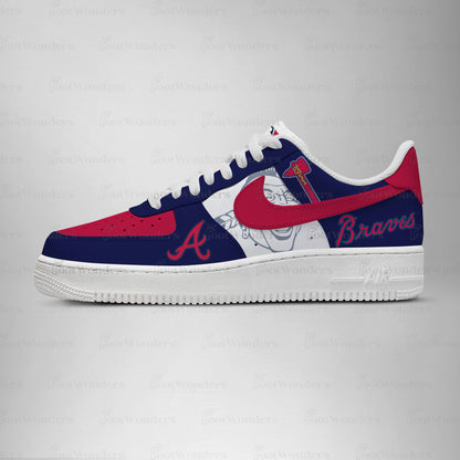 Atlanta Braves MLB AF1 Low Top Shoes | WV89