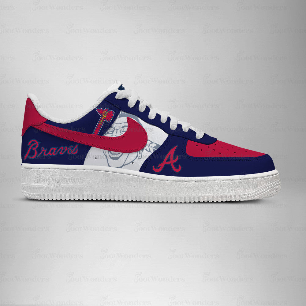 Atlanta Braves MLB AF1 Low Top Shoes | WV89