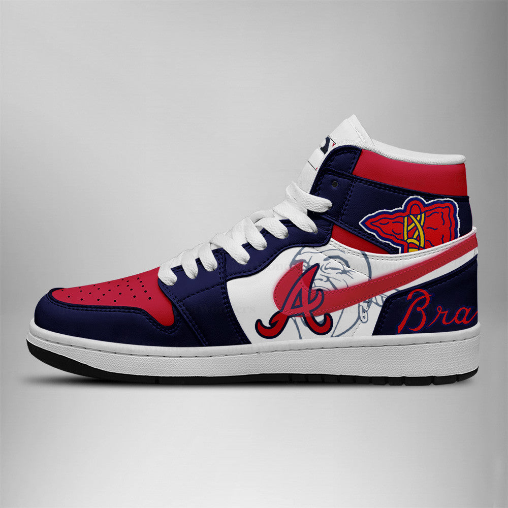 Atlanta braves MLB AJ1 High Top Shoes | NC25