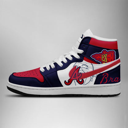 Atlanta braves MLB AJ1 High Top Shoes | NC25