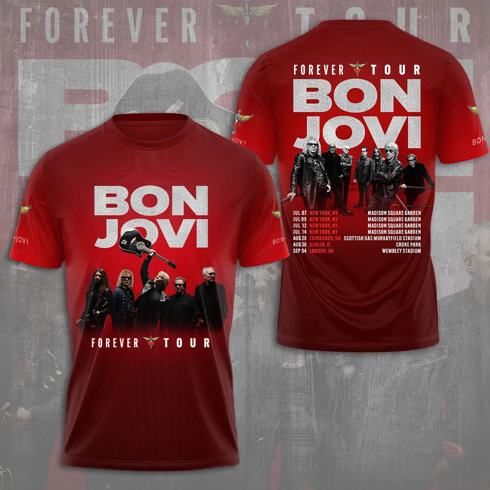 Bon Jovi Forever Tour 2026 Limited Edition T-Shirt Fan Merchandise