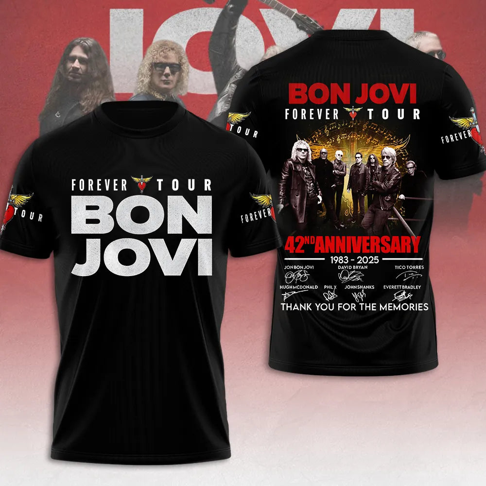 Bon Jovi Forever Tour 2026 Limited Edition T-Shirt Music Fan Apparel