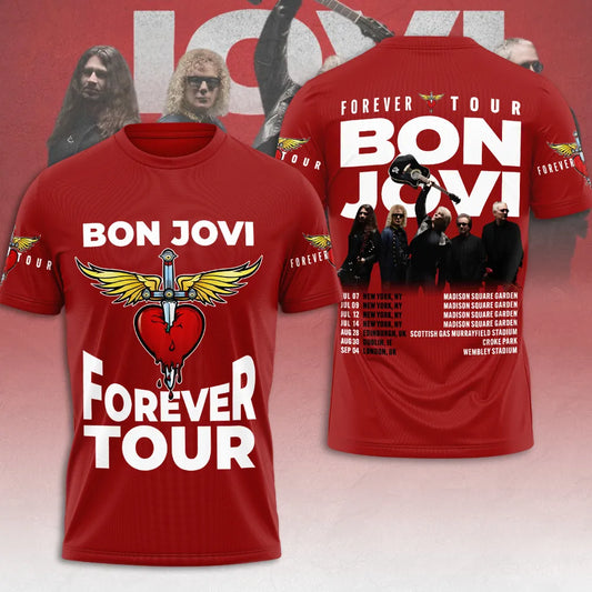 Bon Jovi Forever Tour 2026 Limited Edition T-Shirt Tour Souvenir