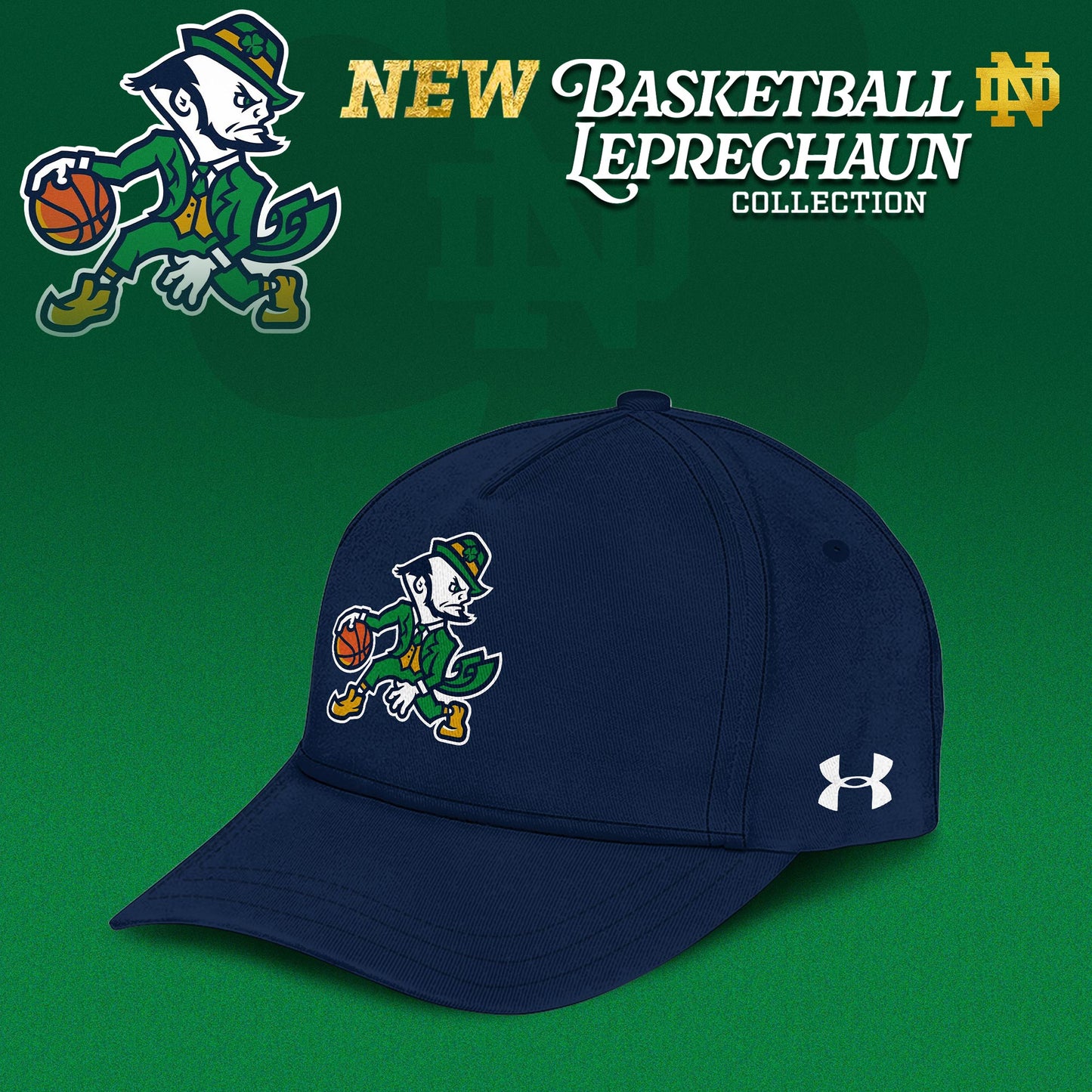 Notre Dame Fighting Irish Basketball Leprechaun Limited Editions Hoodie - Navy
