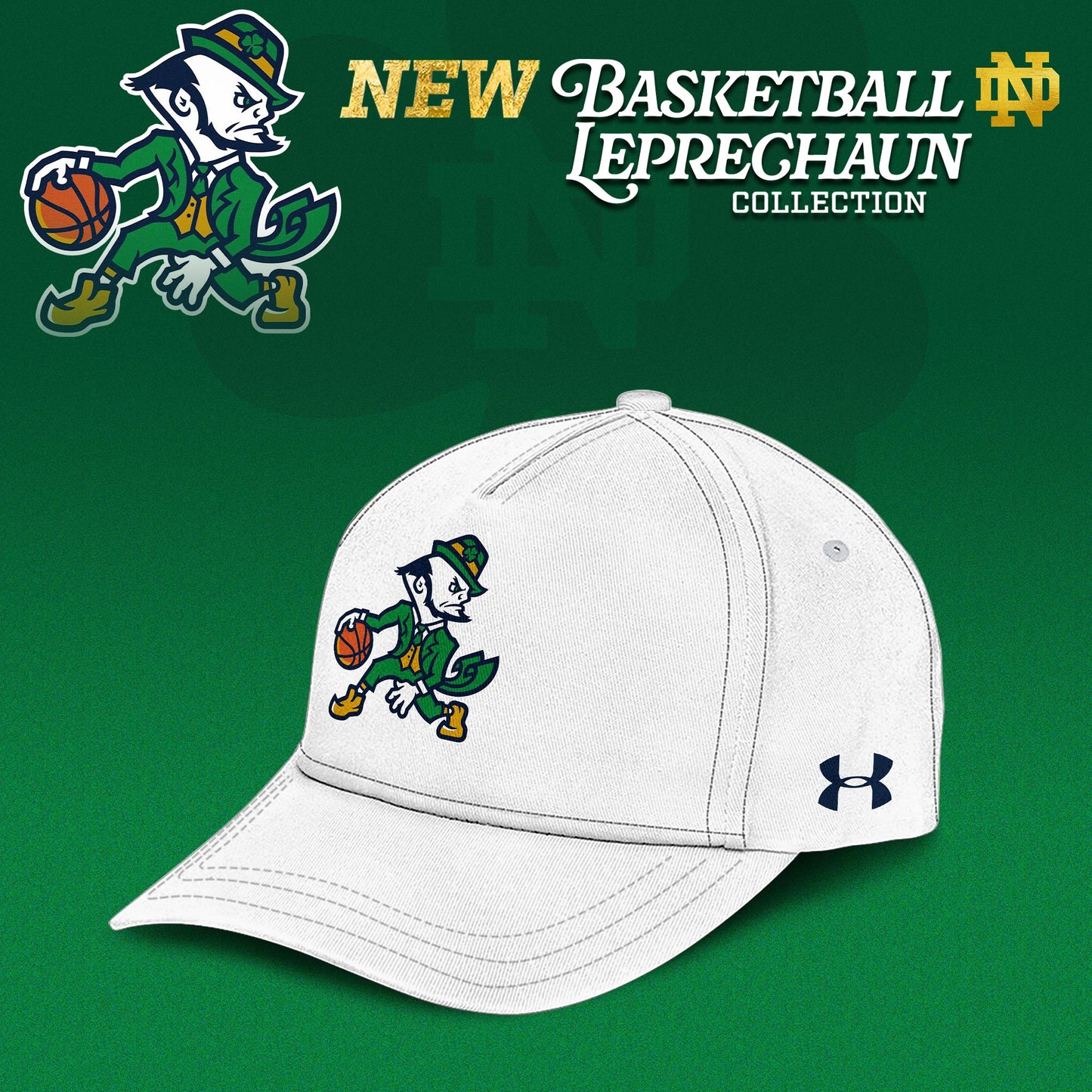 Notre Dame Fighting Irish Basketball Leprechaun Limited Editions Hoodie - White