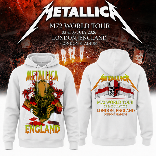 Metallica 2026 M72 World Tour London, England Special Hoodie | RC81