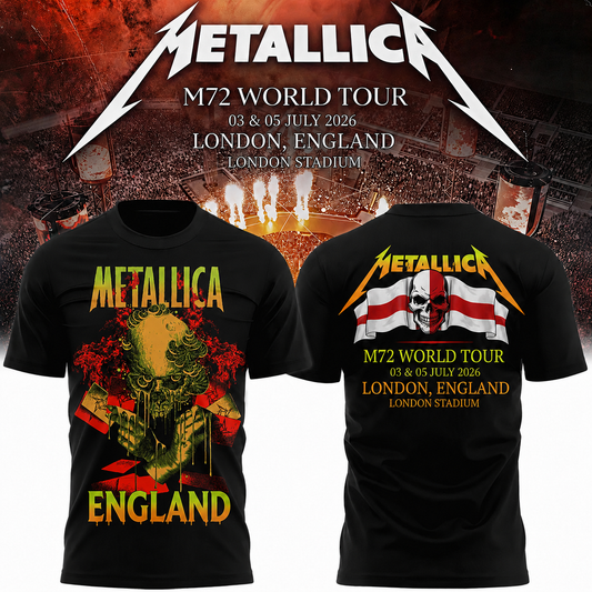 Metallica 2026 M72 World Tour London, England Special T-shirt | WK57