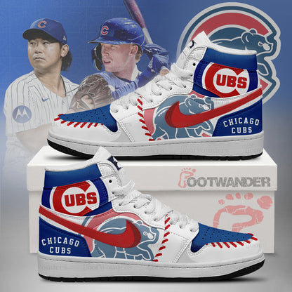 Chicago Cubs MLB AJ1 High Top Shoes | FP85