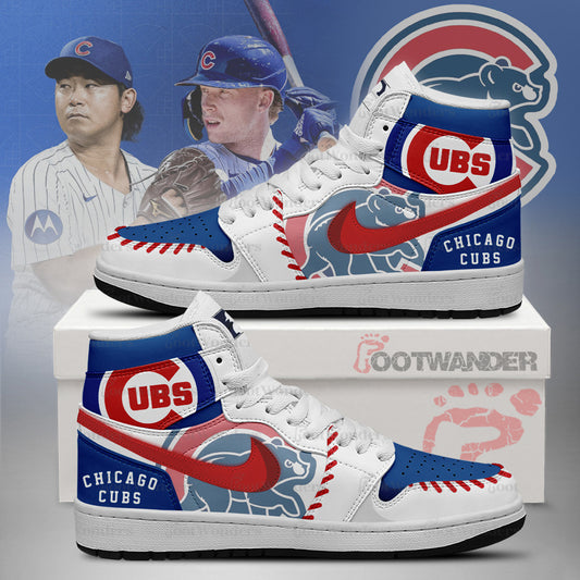 Chicago Cubs MLB AJ1 High Top Shoes | FP85