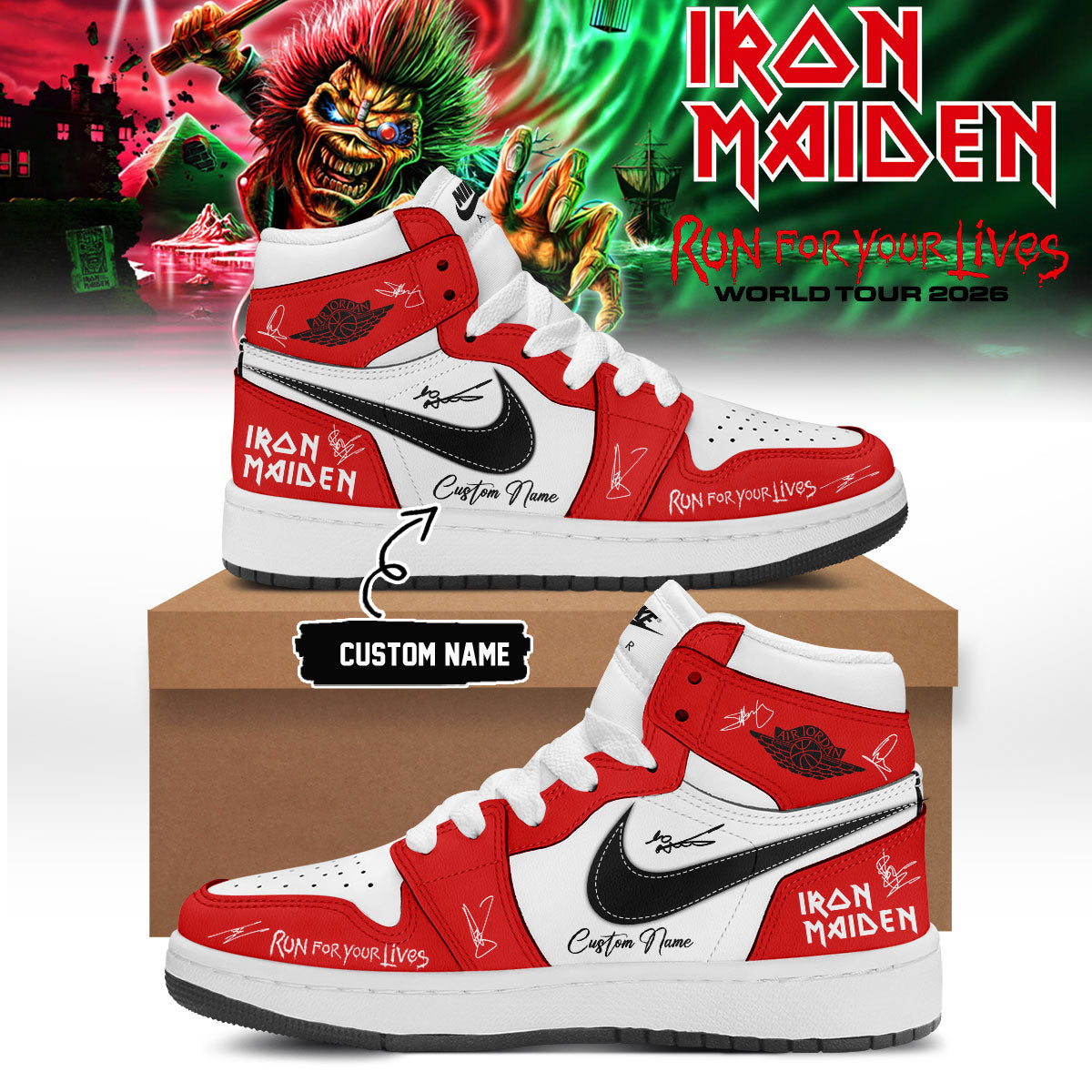Iron Maiden - Run For Your Lives World Tour Shoes | TD28