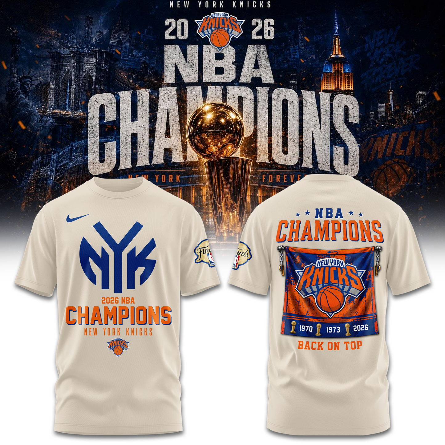 New York Knicks Basketball NBA Rings Champions Tshirt | HF88