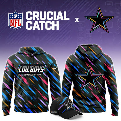 Men's Black Dallas Cowboys 2026 Crucial Catch Sideline Standard Issue Dri-FIT Pullover Hoodie