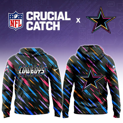 Men's Black Dallas Cowboys 2026 Crucial Catch Sideline Standard Issue Dri-FIT Pullover Hoodie