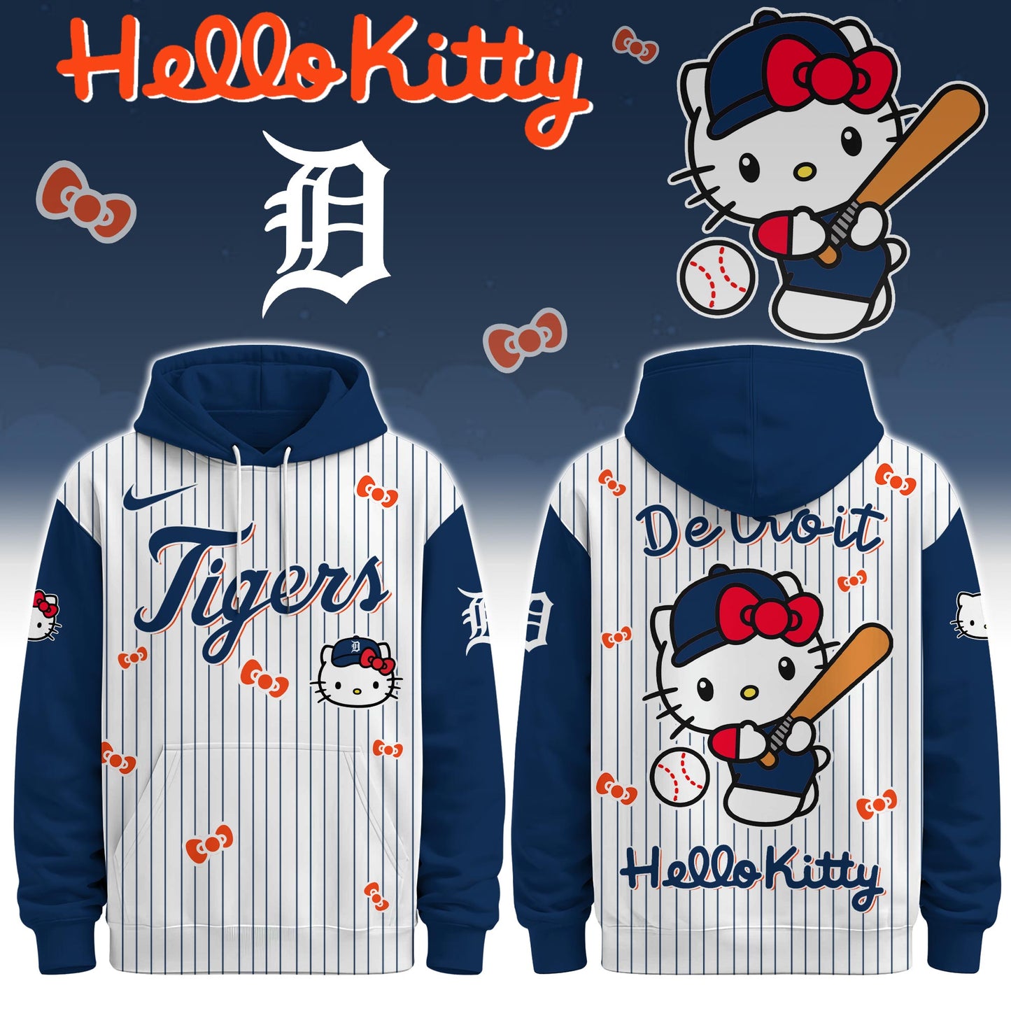Detroit Tigers - Hello Kitty Limited Editions Hoodie | RV39