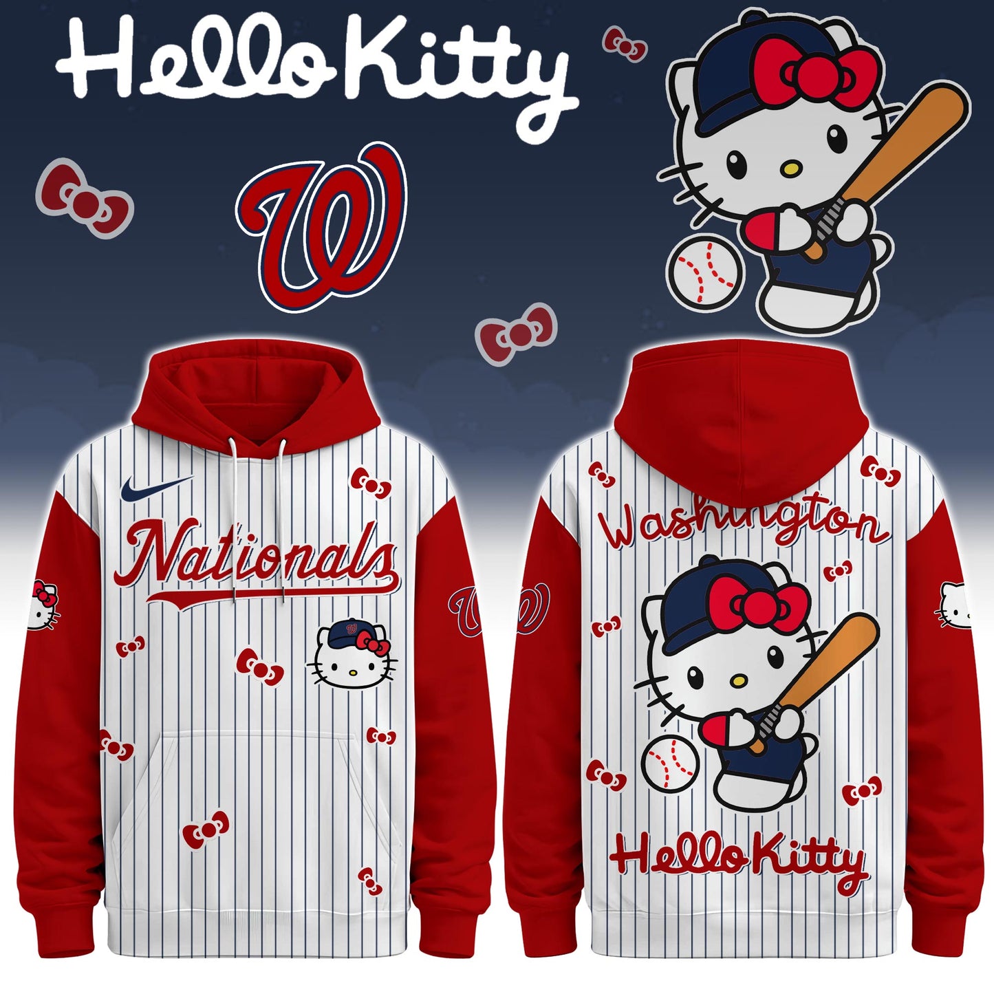 Washington Nationals - Hello Kitty Limited Editions Hoodie | DG24