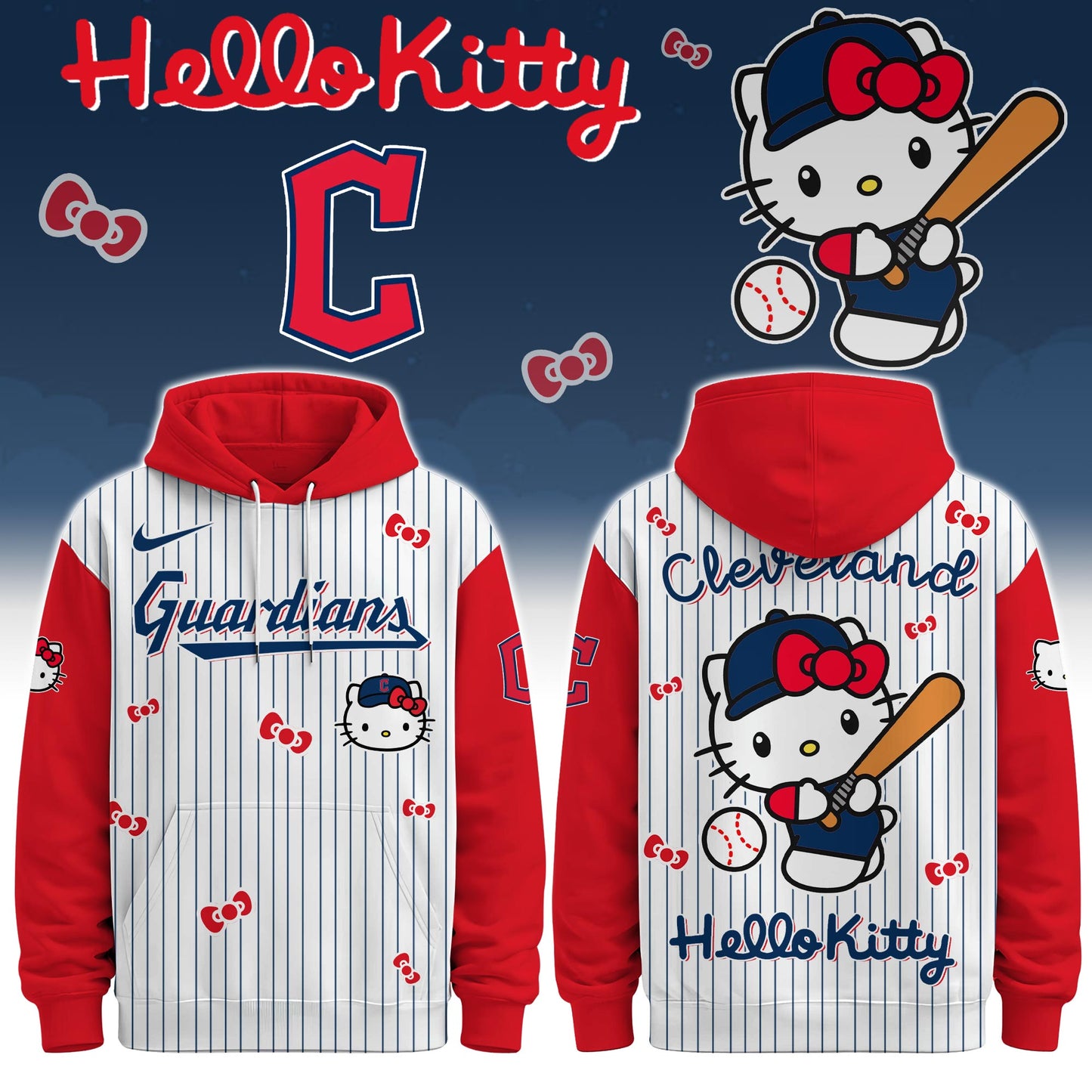 Cleveland Guardians - Hello Kitty Limited Editions Hoodie | OW93