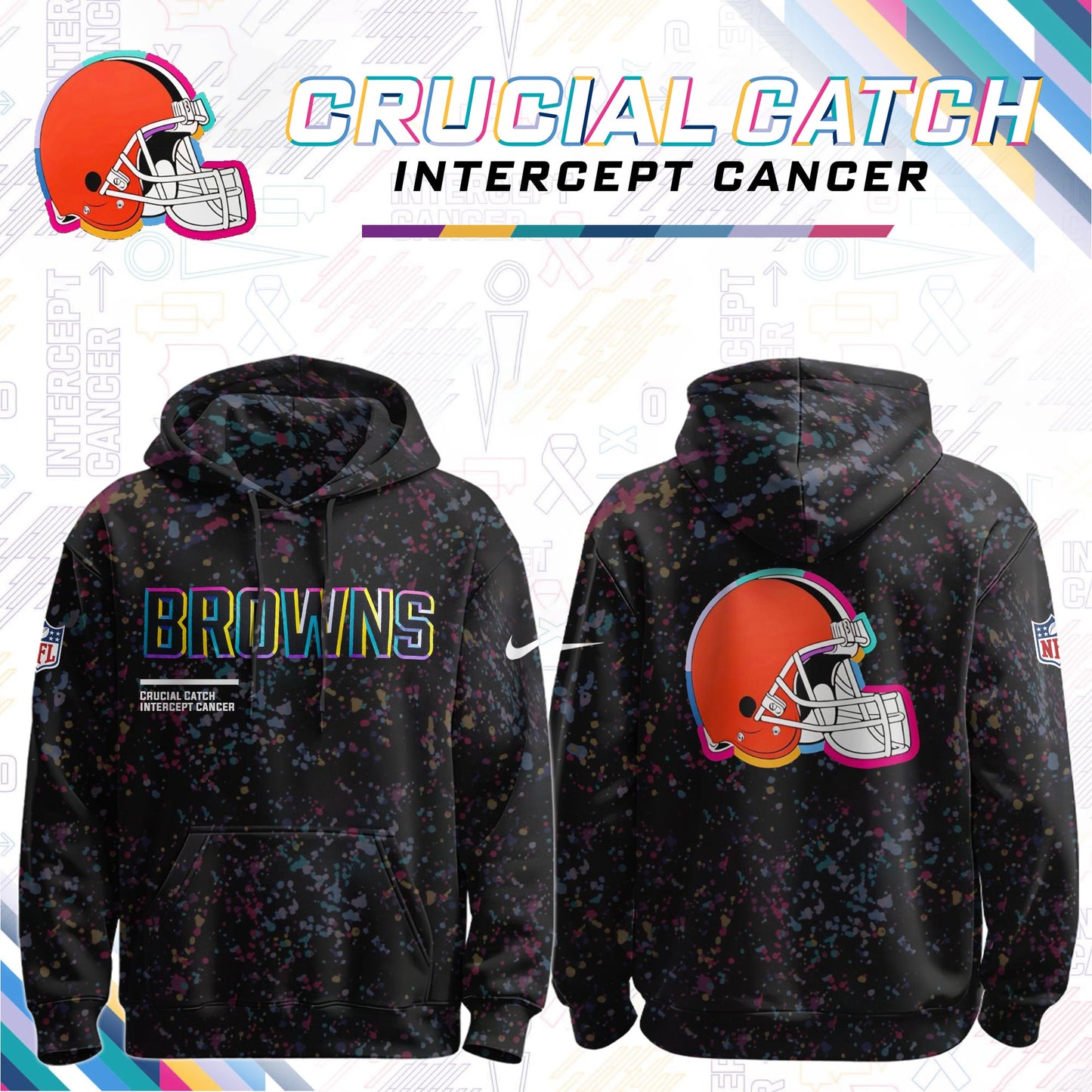 Men's Black Cleveland Browns 2026 Crucial Catch Sideline Standard Issue Dri-FIT Pullover Hoodie