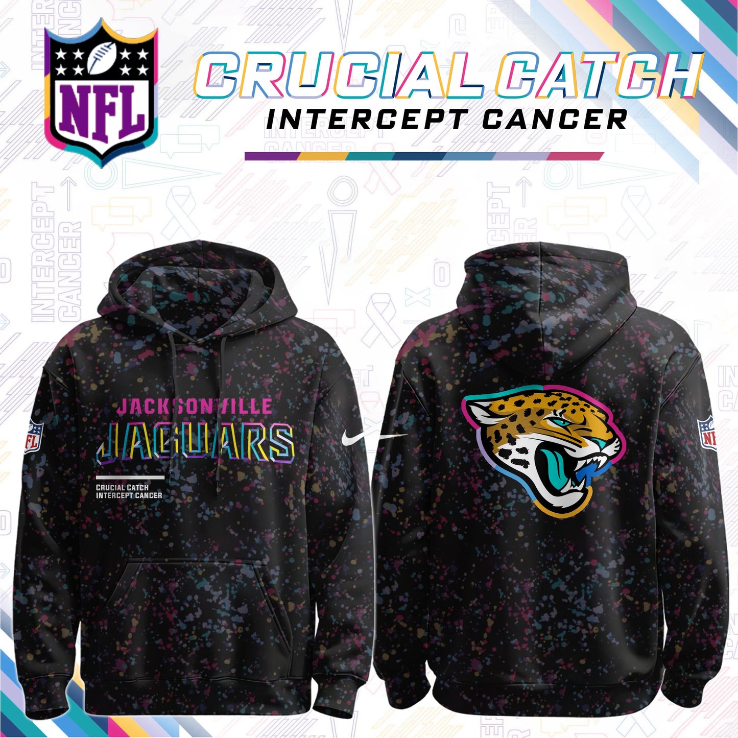 Men's Black Jacksonville Jaguars 2026 Crucial Catch Sideline Standard Issue Dri-FIT Pullover Hoodie