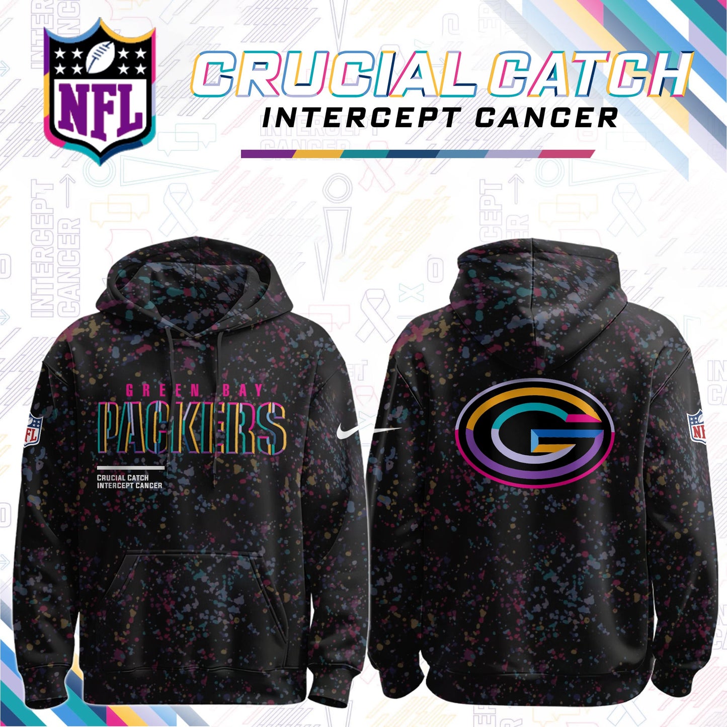 Men's Black Green Bay Packers 2026 Crucial Catch Sideline Standard Issue Dri-FIT Pullover Hoodie